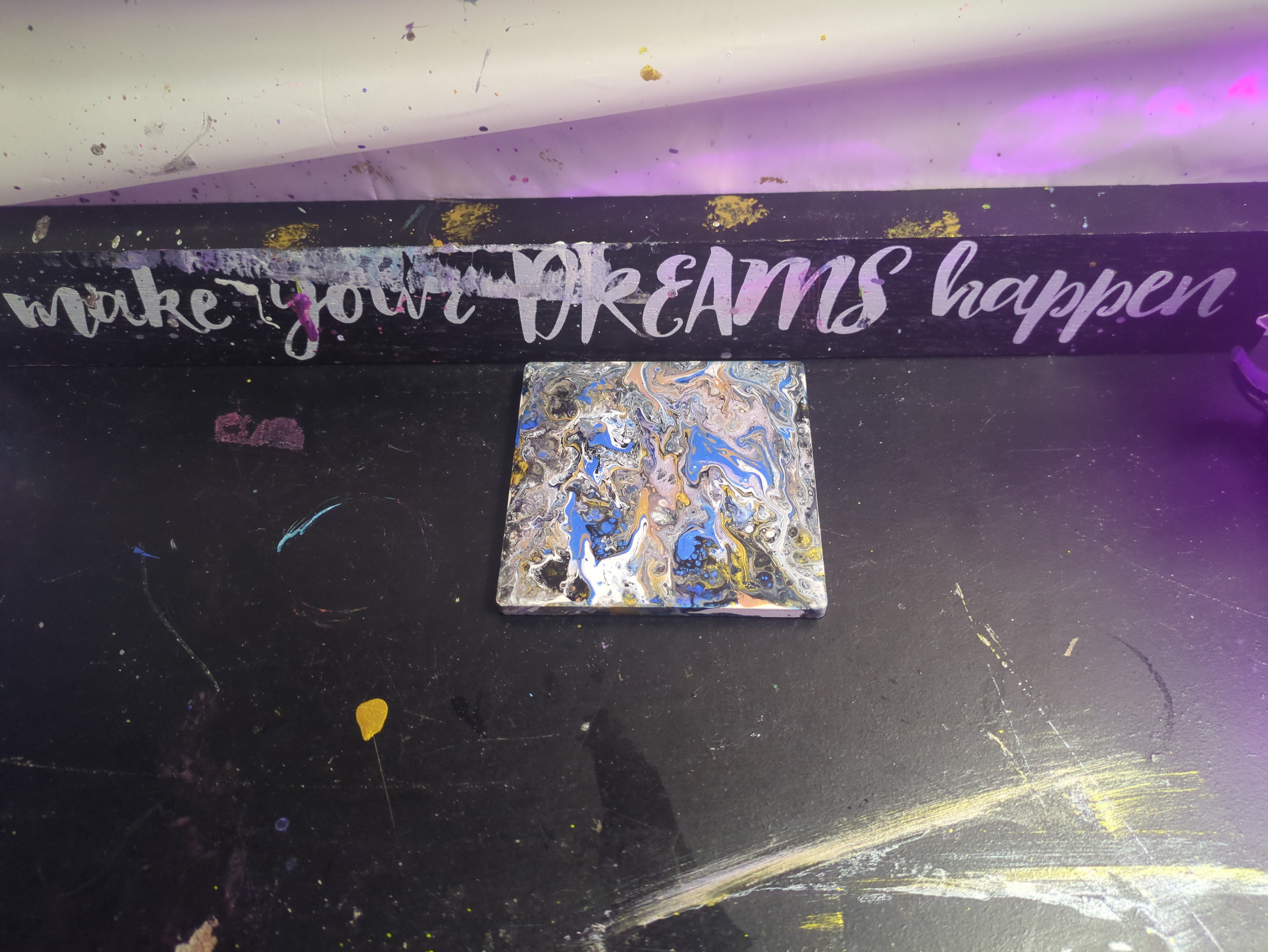 Custom-Made paint pour coasters