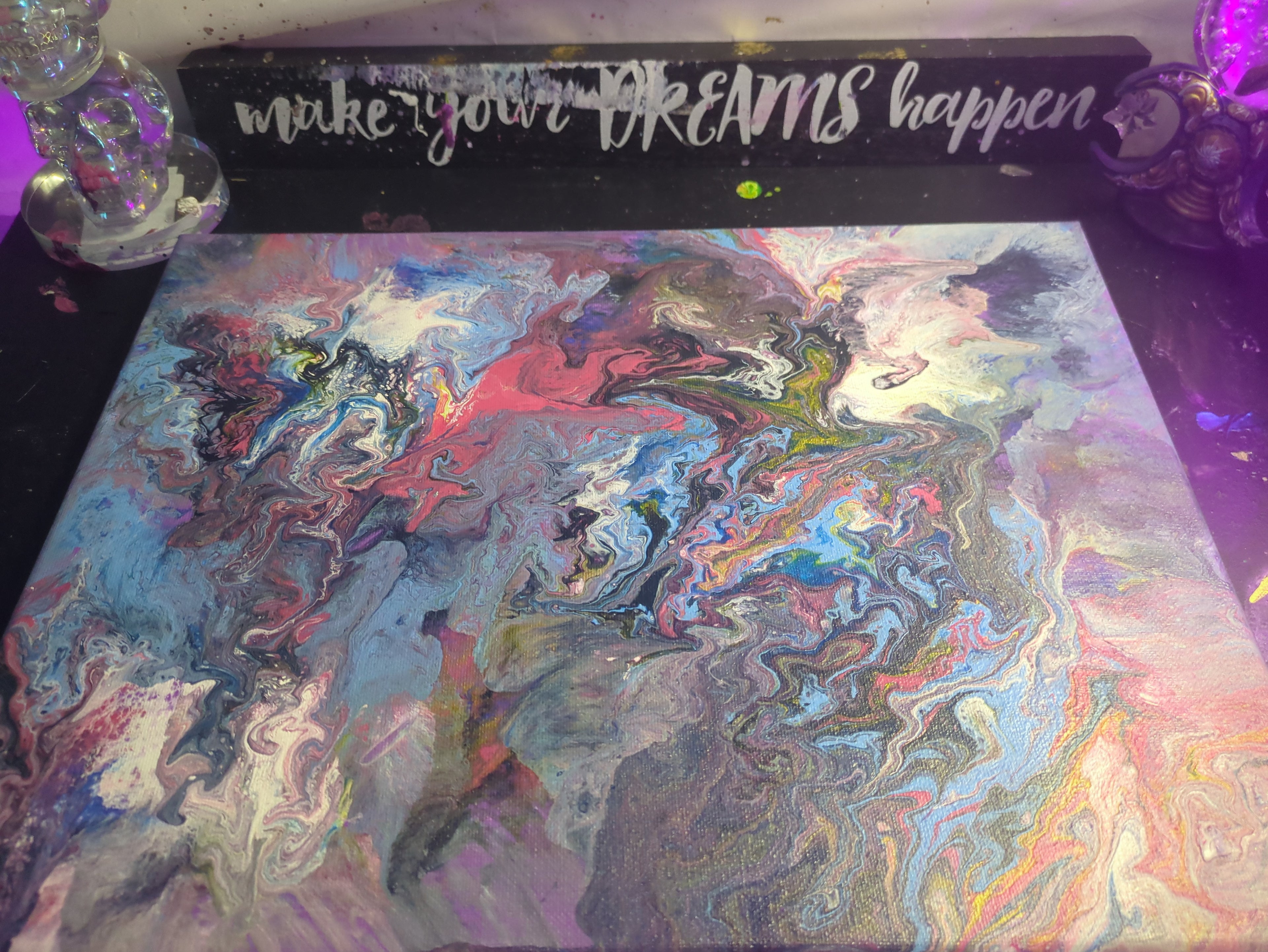 16x12 acrylic paint pour