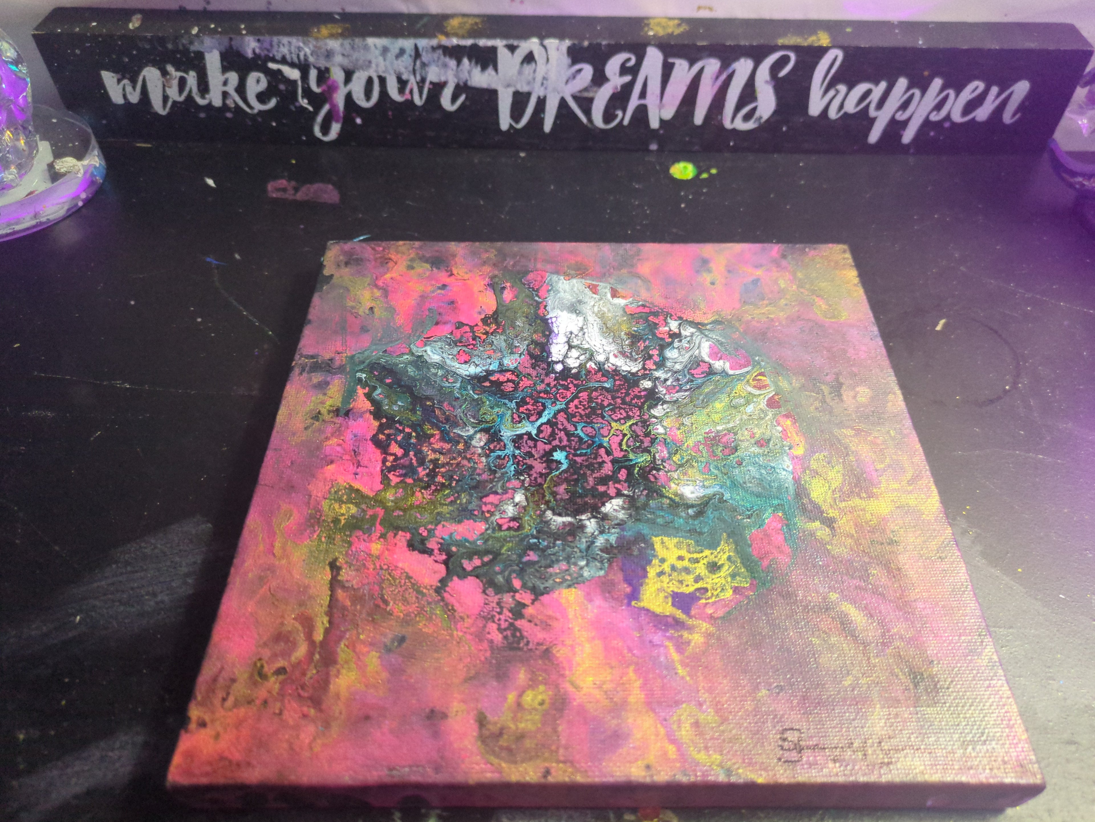 8x8 acrylic paint pour