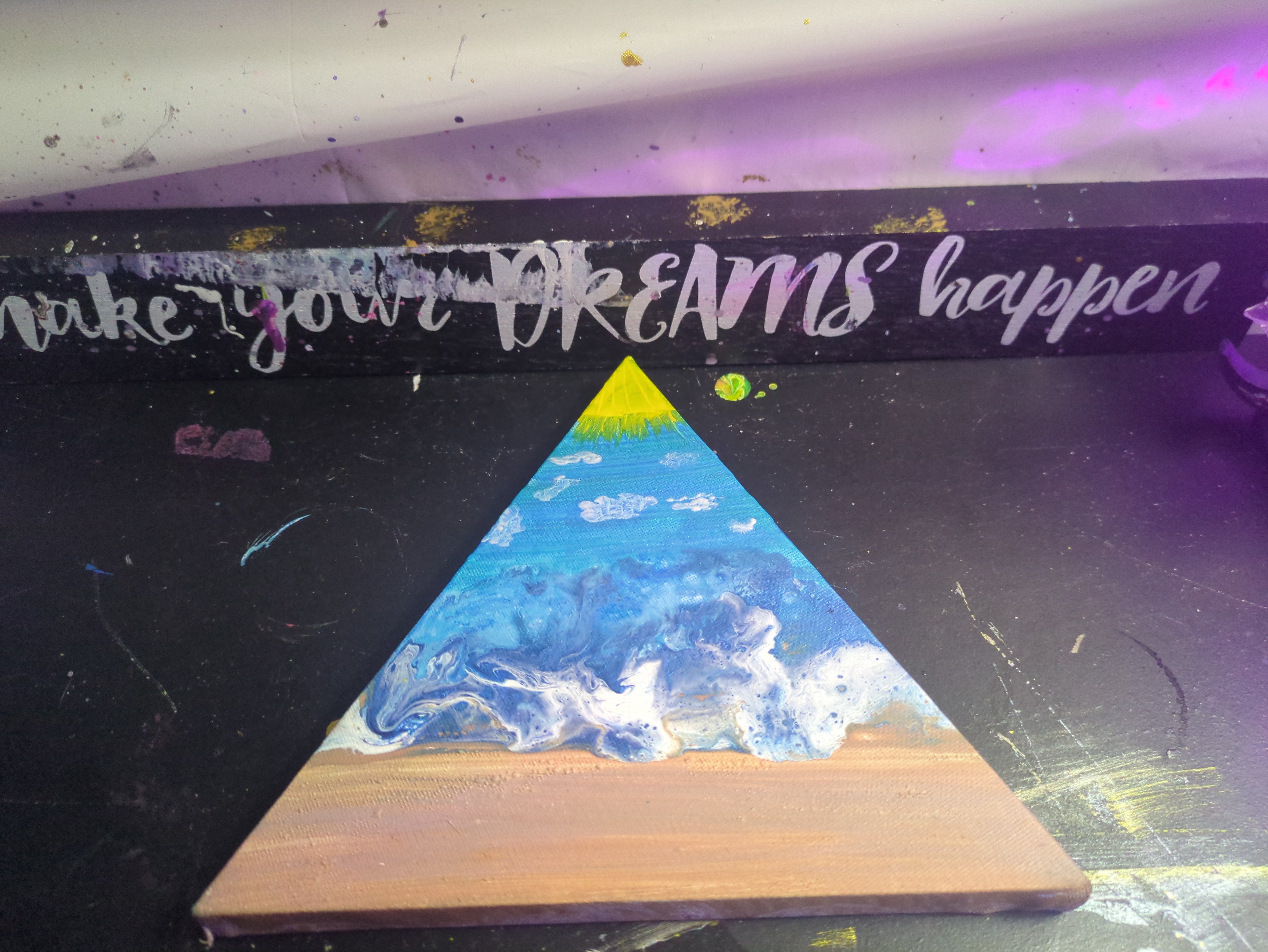 8-In triangle acrylic painting